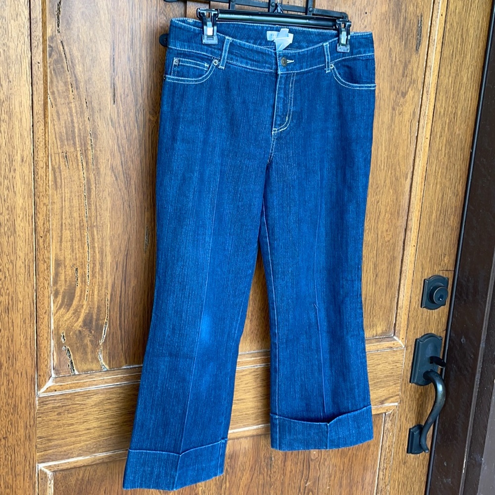 White House Black Market Denim Cuffed Capris